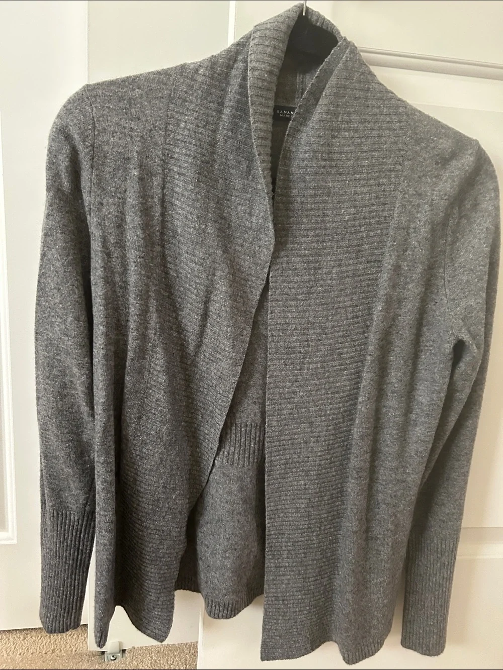 Banana Republic Heather Gray Open-Front Shawl Cardigan